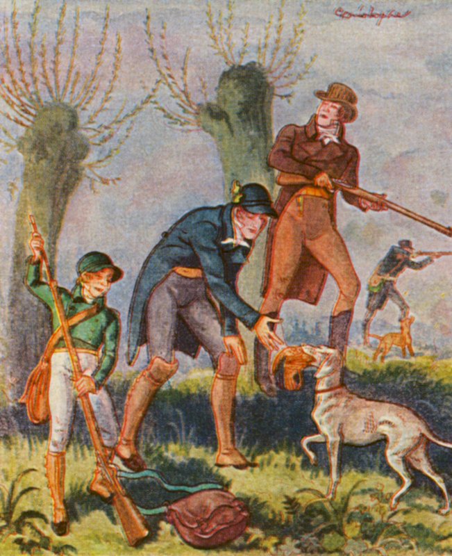 Bekassinenjagd / Szalonkavadászat (színes litográfia) alkotó: Christophe (1856 1945)