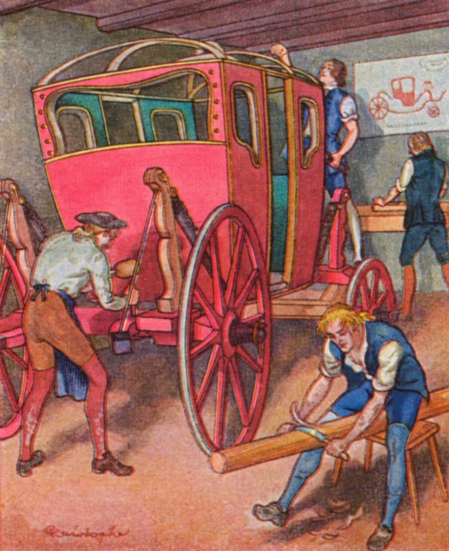 Stellmacherei / Wheelwright (színes litográfia) alkotó: Christophe (1856 1945)