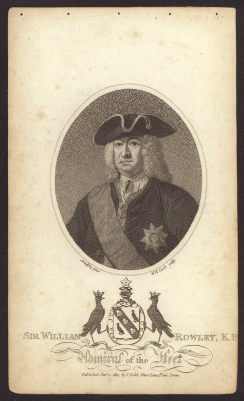 Sir William Rowley, brit admirális (metszet) alkotó: Claude Arnulphy