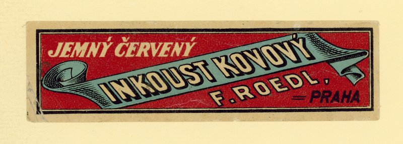 F Roedl lágy vörös metál tinta, Prága alkotó: Czech School