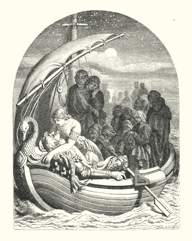 Arthur halála (metszet) alkotó: Daniel (after) Maclise