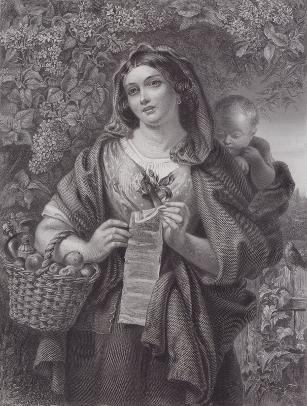 A balladaénekes (metszet) alkotó: Daniel (after) Maclise