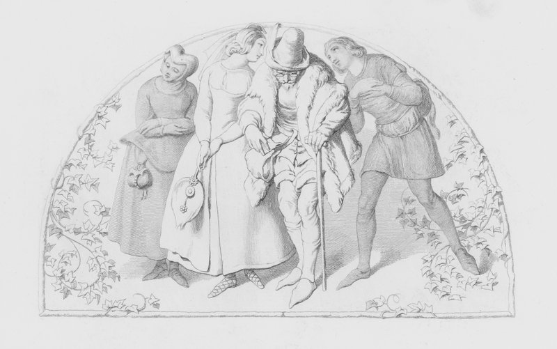 Shakespeare, A sovány és papucs?d Pantaloon alkotó: Daniel Maclise
