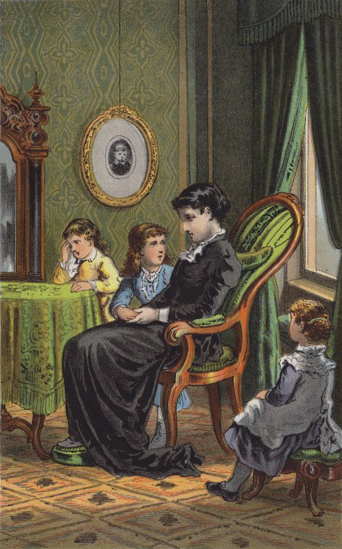 Az anya és gyermekei (színes litográfia) alkotó: Danish School
