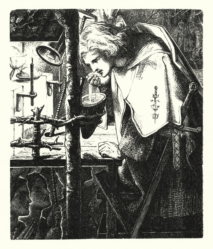 Sir Galahad (metszet) alkotó: Dante Gabriel (after) Rossetti