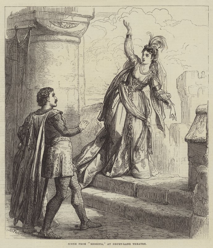 Jelenet a Rebeccából, a Drury-Lane Színházban alkotó: David Henry Friston