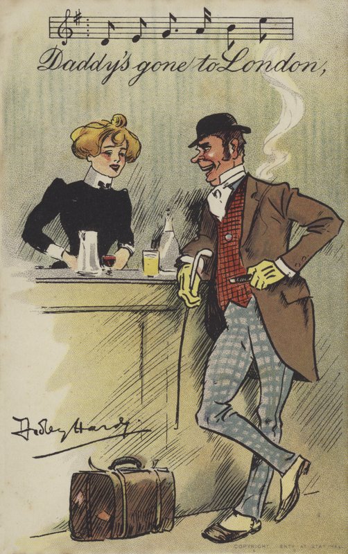 Apukák Londonba mentek alkotó: Dudley Hardy
