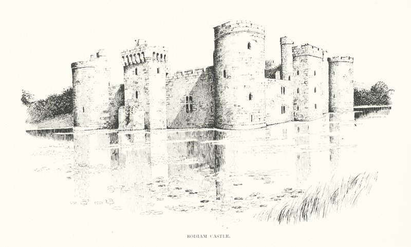 Bodiam Castle (litográfia) alkotó: Duncan Moul