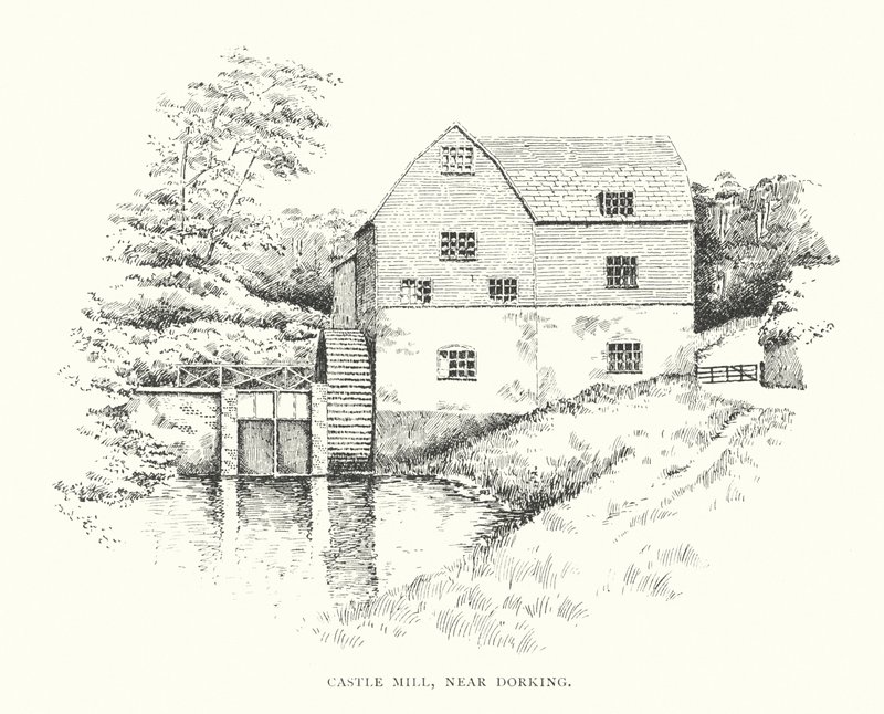 Castle Mill, Dorking közelében (litográfia) alkotó: Duncan Moul