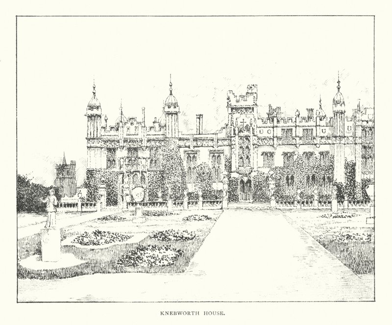 Knebworth House (litográfia) alkotó: Duncan Moul