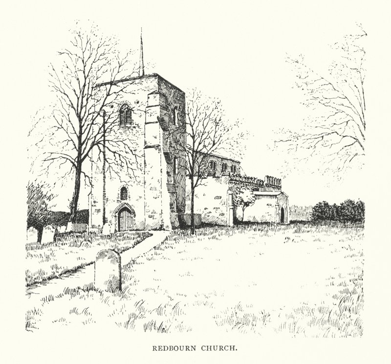 Redbourn templom (litográfia) alkotó: Duncan Moul