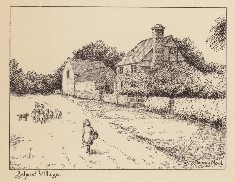 Sussex: Ashurst Village (litográfia) alkotó: Duncan Moul