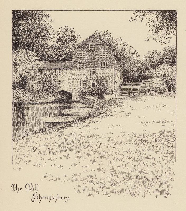 Sussex: The Mill, Shermanbury (litográfia) alkotó: Duncan Moul