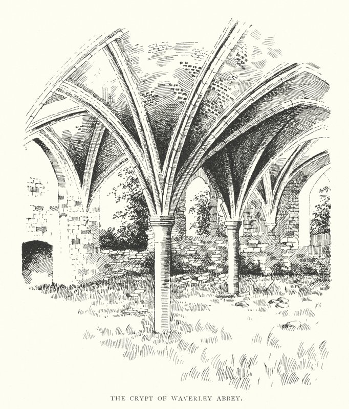 A Waverley apátság kriptája (litográfia) alkotó: Duncan Moul