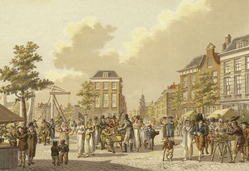 Virágpiac, Rotterdam, 1807 alkotó: Dutch School