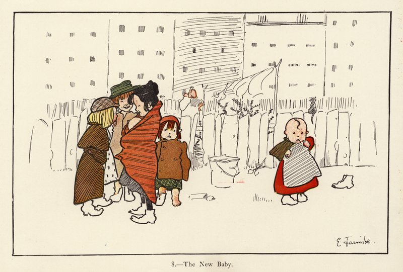 Egy új baba (színes litó) alkotó: Edith Farmiloe