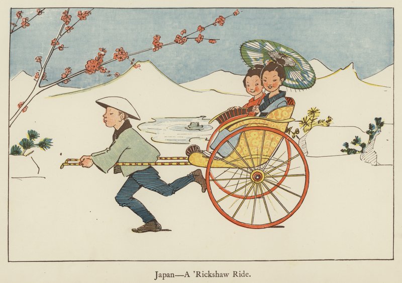 Japán, riksás út alkotó: Edith Farmiloe