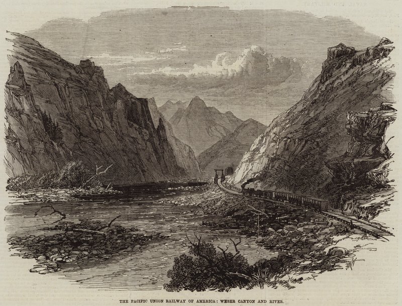A Pacific Union Railway of America, a Weber-kanyon és a folyó alkotó: Edmund Morison Wimperis