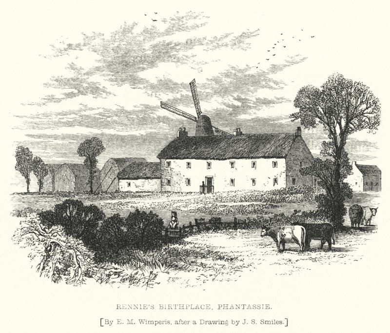 Rennie születési helye, Phantassie (metszet) alkotó: Edmund Morison (after) Wimperis