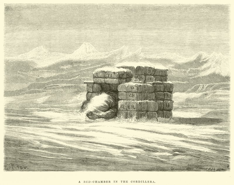 Egy ágykamra a Cordillera-ban alkotó: Edouard Riou