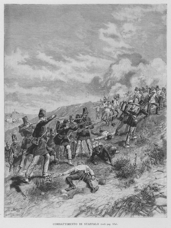Combattimento Di Staffalo (metszet) alkotó: Edouardo Matania