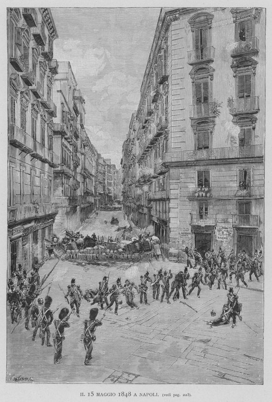 1848. május 15-én Nápolyban (metszet) alkotó: Edouardo Matania