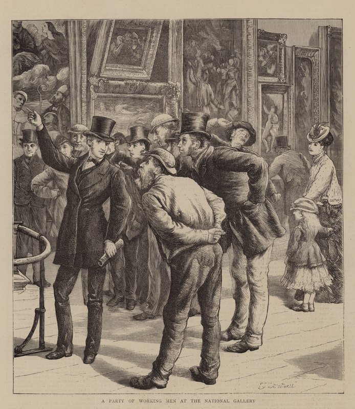 Egy munkáspárt a Nemzeti Galériában alkotó: Edward Frederick Brewtnall