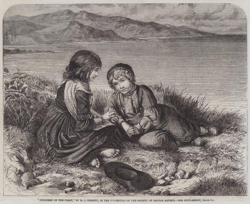 Gyermekek a parton alkotó: Edward John Cobbett