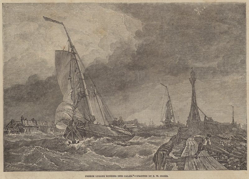 Francia Lugger fut be Calais-ba alkotó: Edward William Cooke