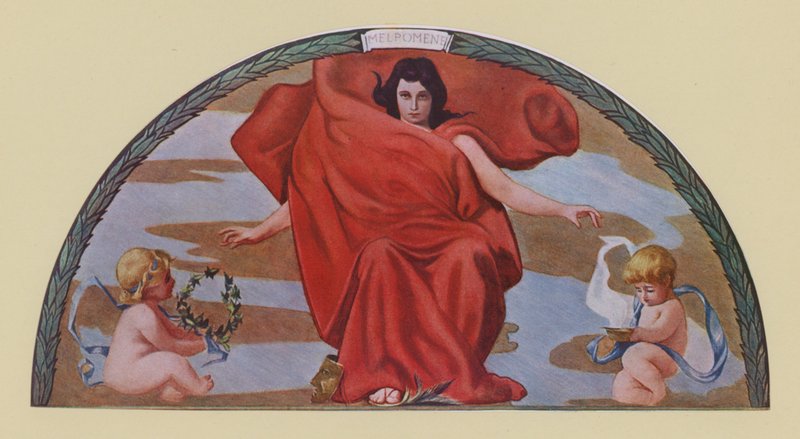 Melpomene, a tragédia múzsája (színes litográfia) alkotó: Edward Emerson Simmons