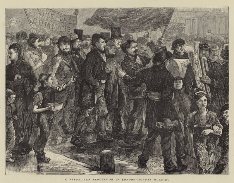 Republikánus felvonulás Londonban, vasárnap reggel alkotó: Edwin Buckman