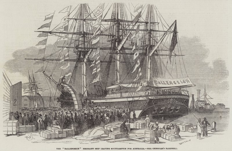 A Ballengeich emigráns hajó indulása Southamptonból alkotó: Edwin Weedon