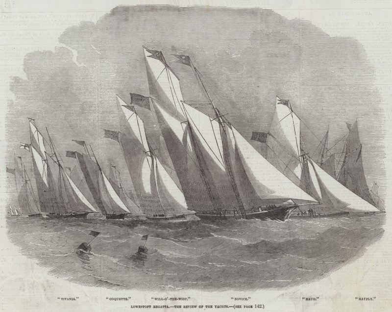 Lowestoft Regatta, a jachtok áttekintése alkotó: Edwin Weedon