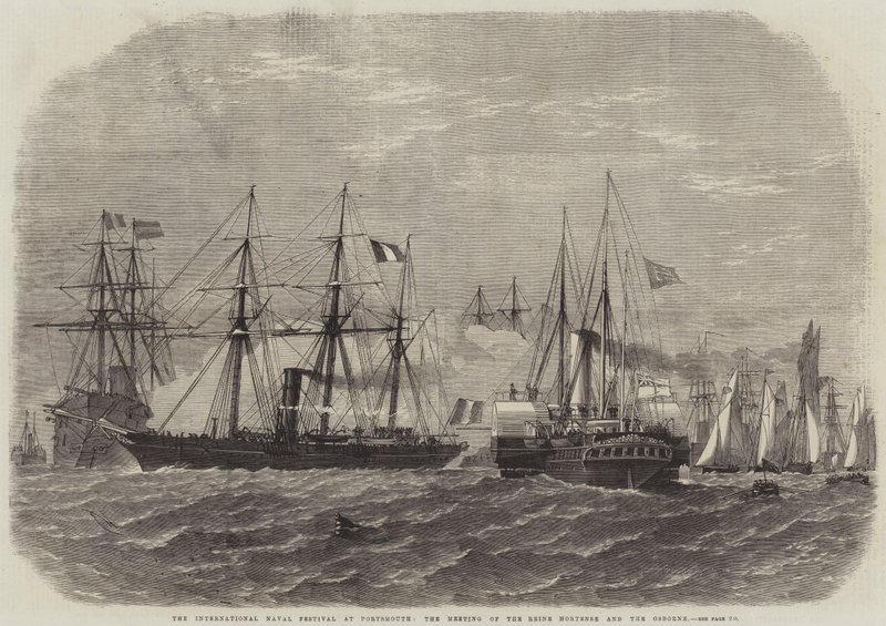 Nemzetközi Tengerészeti Fesztivál Portsmouthban, a Reine Hortense és az Osborne találkozója alkotó: Edwin Weedon