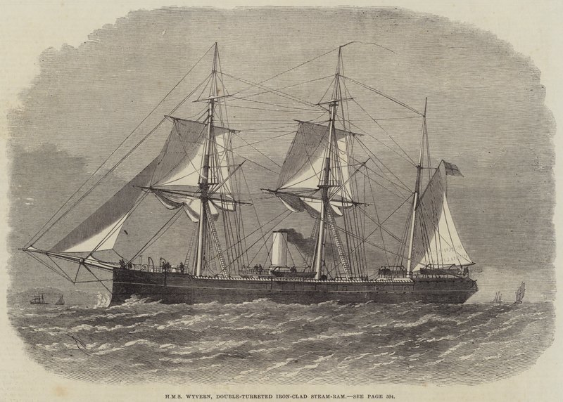HMS Wyvern, dupla tornyos vasborítású gőzölő alkotó: Edwin Weedon