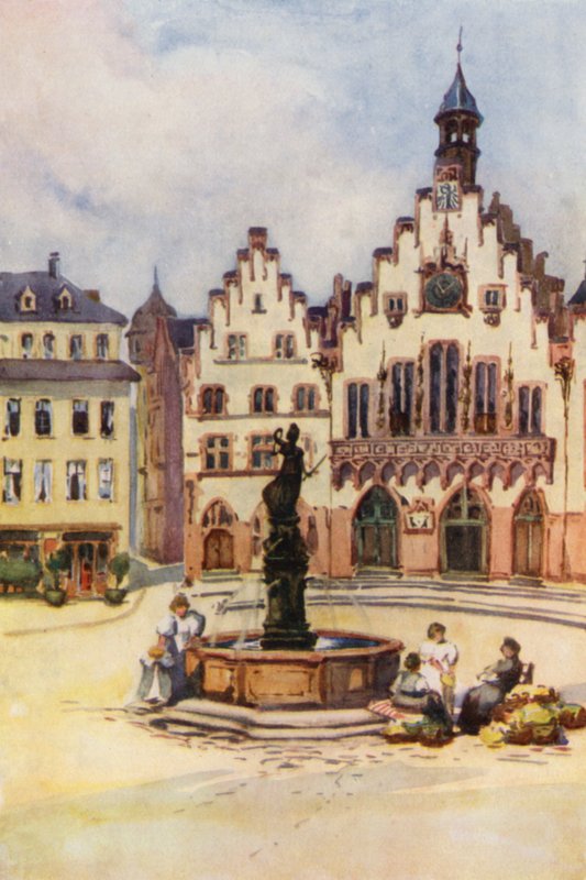 A Rajna: Romer, Frankfurt (színes litográfia) alkotó: Effie Jardine