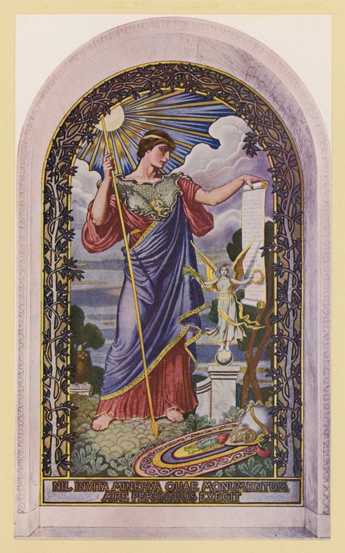 A béke Minervája (színes litográfia) alkotó: Elihu Vedder