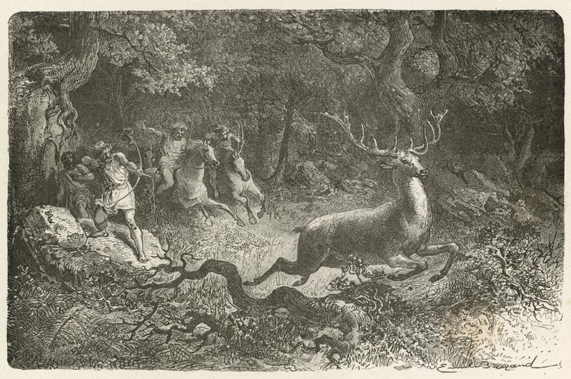 Vadászat a bronzkorban alkotó: Emile Antoine Bayard