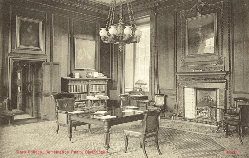 Kombinált szoba, Clare College, Cambridge (f/w fotó) alkotó: English Photographer
