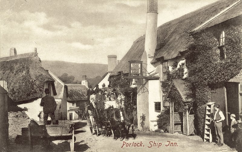 Ship Inn, Porlock (f/w fotó) alkotó: English Photographer