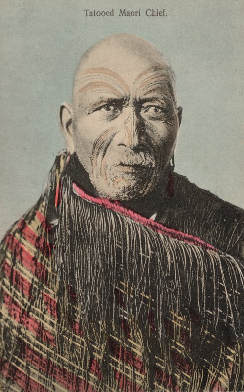 Maori főnök tatuval (fotó) alkotó: English Photographer
