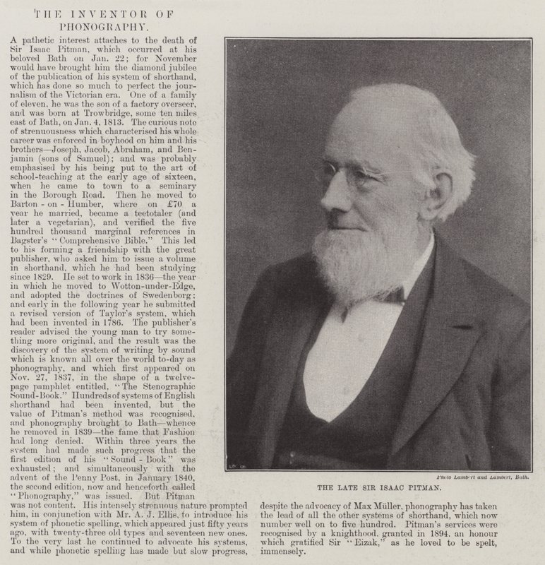 A néhai Sir Isaac Pitman alkotó: English Photographer