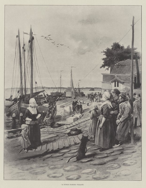 Egy holland halászfalu (litho) alkotó: English School