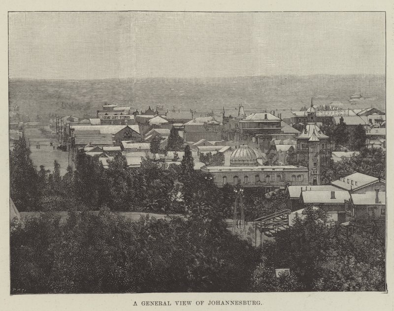 Johannesburg általános képe (metszet) alkotó: English School