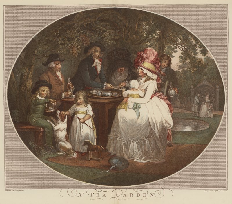 A teakert (chromolitho) alkotó: English School