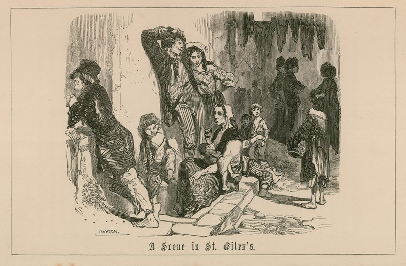 Jelenet St Gilesben alkotó: English School
