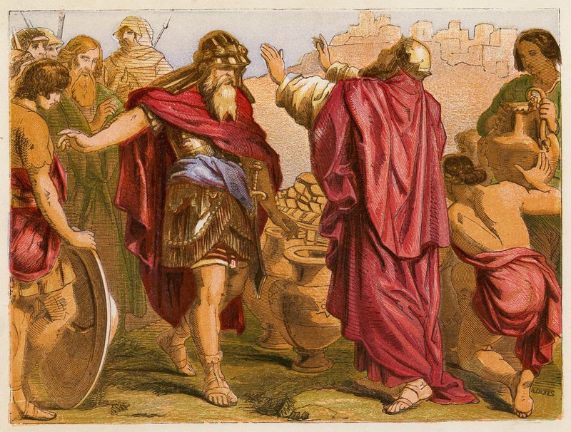 Ábrahám és Melkizedek (színes litográfia) alkotó: English School