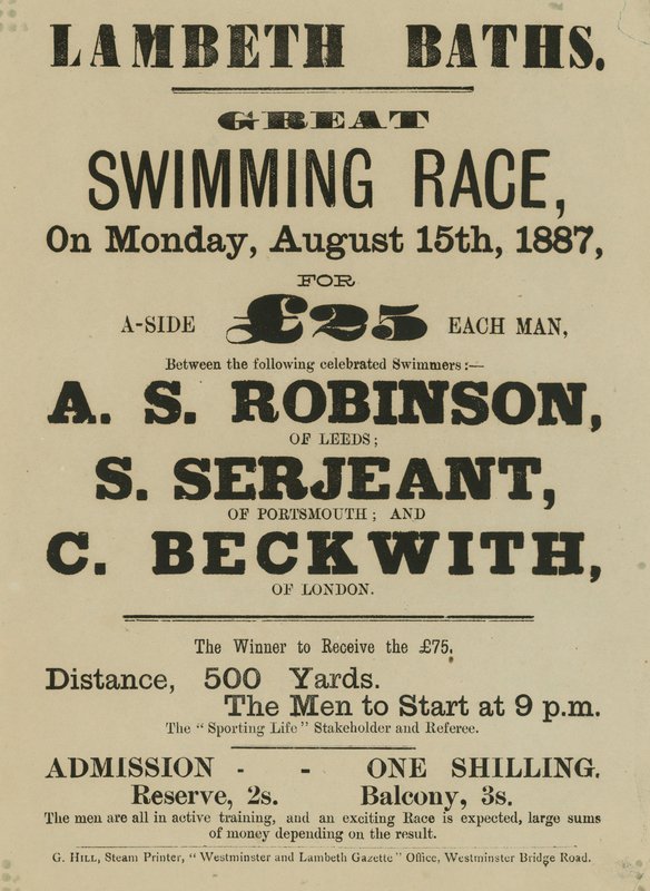A Lambeth Baths reklámja alkotó: English School