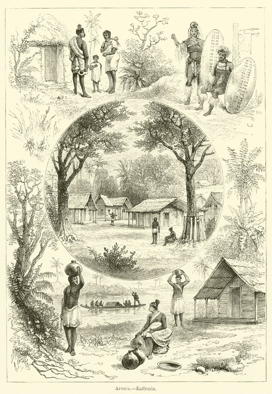 Afrika, Kaffraria (metszet) alkotó: English School
