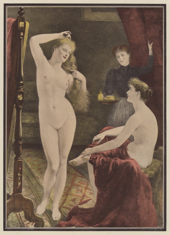 Fürdés után (színes litho) alkotó: English School